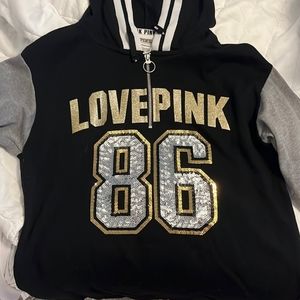 Pink 86 bling hoodie thin style